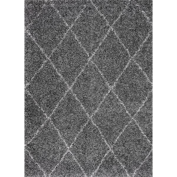 Shanna Easy Shag Gray 5 ft. x 8 ft. Area Rug