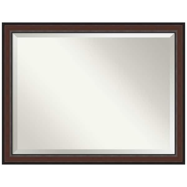 Amanti Art Harvard Walnut 44.5 in. H x 34.5 in. W Framed Wall Mirror