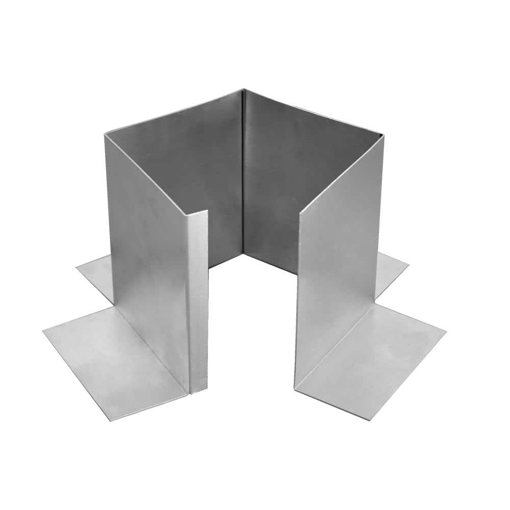 4 in. x 4 in. x 5 in. Tall Aluminum Open Pitch Pan Flashing with Open Botto