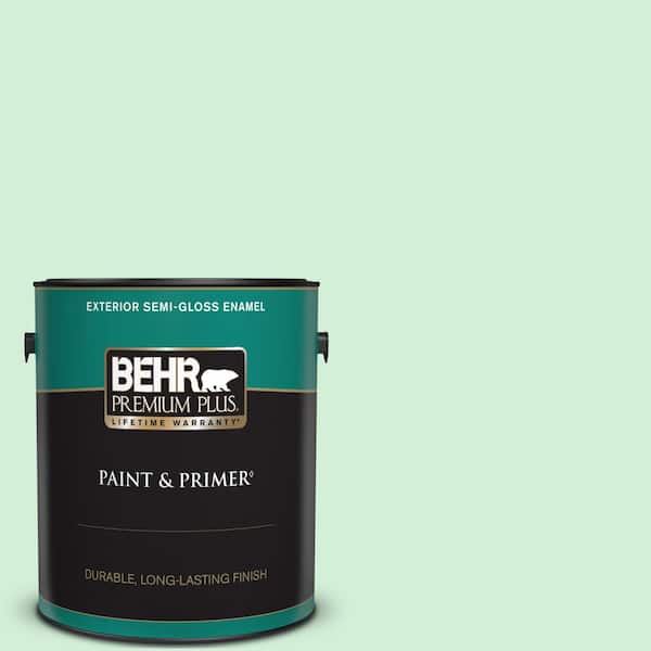 BEHR PREMIUM PLUS 1 gal. #460A-2 Tropical Dream Semi-Gloss Enamel Exterior Paint & Primer