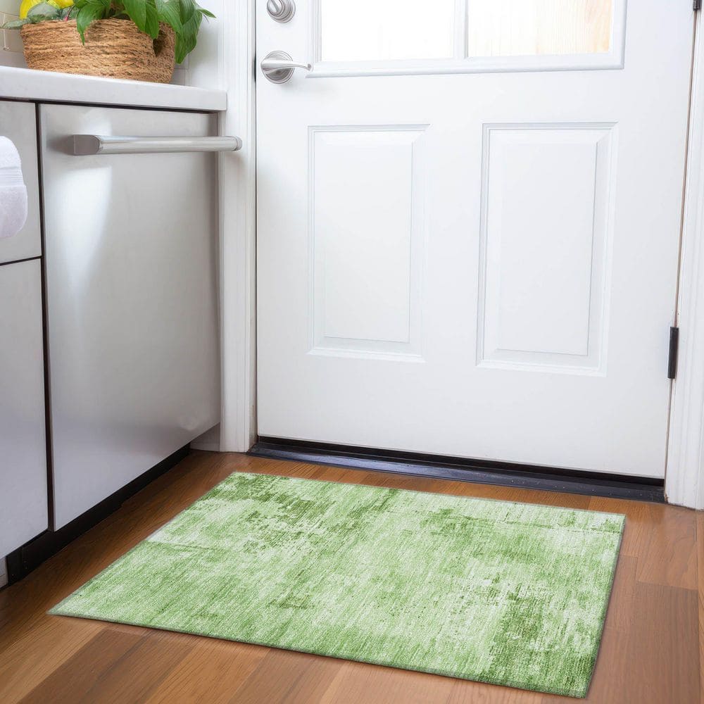 Mayfield Premium Machine Washable Abstract AMF1062 Green 2 ft. x 3 ft. Area Rug price history on PriceWatchPro