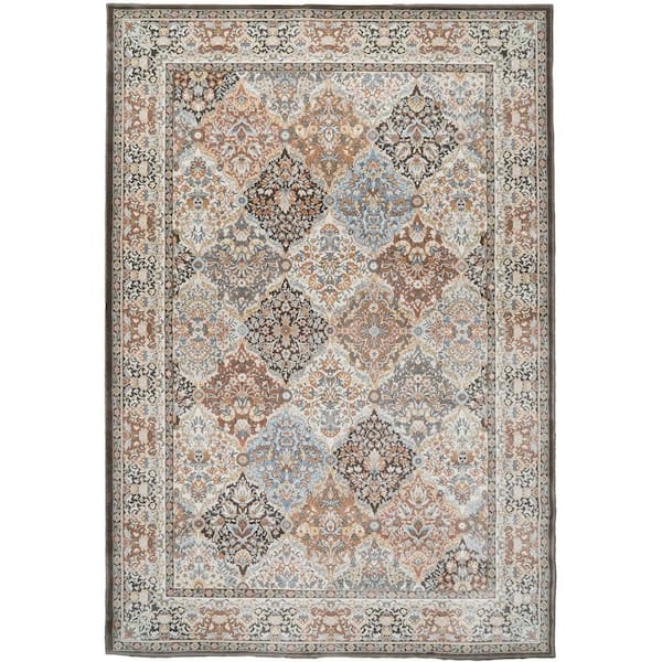 Ancient Garden 3 ft. 11 in. X 5 ft. 7 in. Brown/Blue Oriental Indoor Area Rug