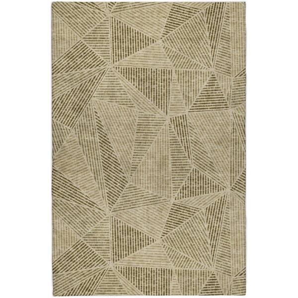 Dream Shag Premium Machine Washable Abstract ADS618 Khaki 10 ft. x 14 ft. Area Rug