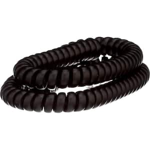 12 ft. Coiled Phone Cord in Black