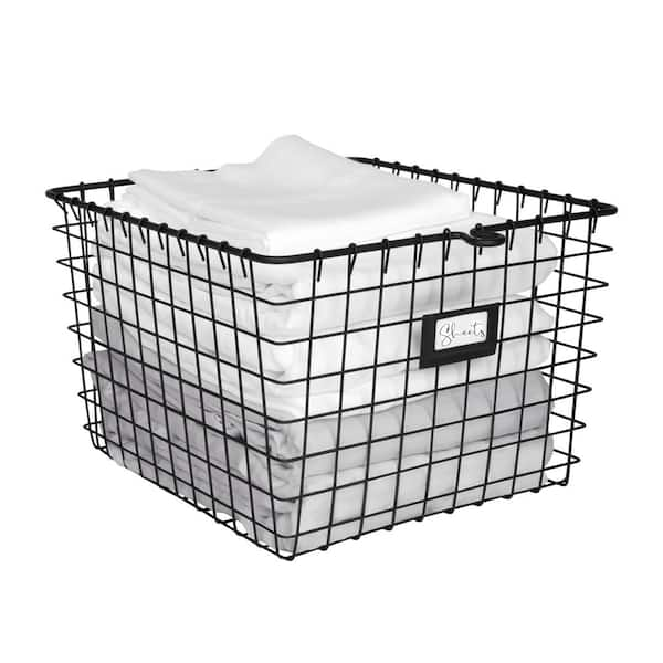 Spectrum Scoop 13 in. D x 12 in. W x 8 in. H Medium Industrial Gray Steel  Wire Storage Bin Basket Organizer 98976 - The Home Depot