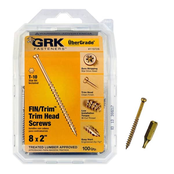 GRK Fasteners #8 x 2 in. Star Drive Trim-Head Finish Screw (100-per Pack)