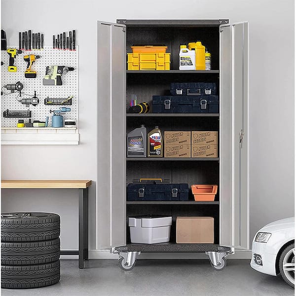 Seville Classics UltraHD 6-Piece Steel Garage Cabinet Storage Set With  Rolling Workbench, 12 Feet Wide