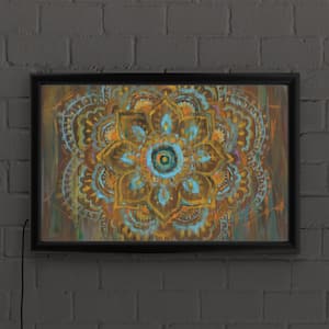 "Bombay Bohemian" by Danhui Nai Framed with LED Light Illustration Culture Wall Art 16 in. x 24 in.