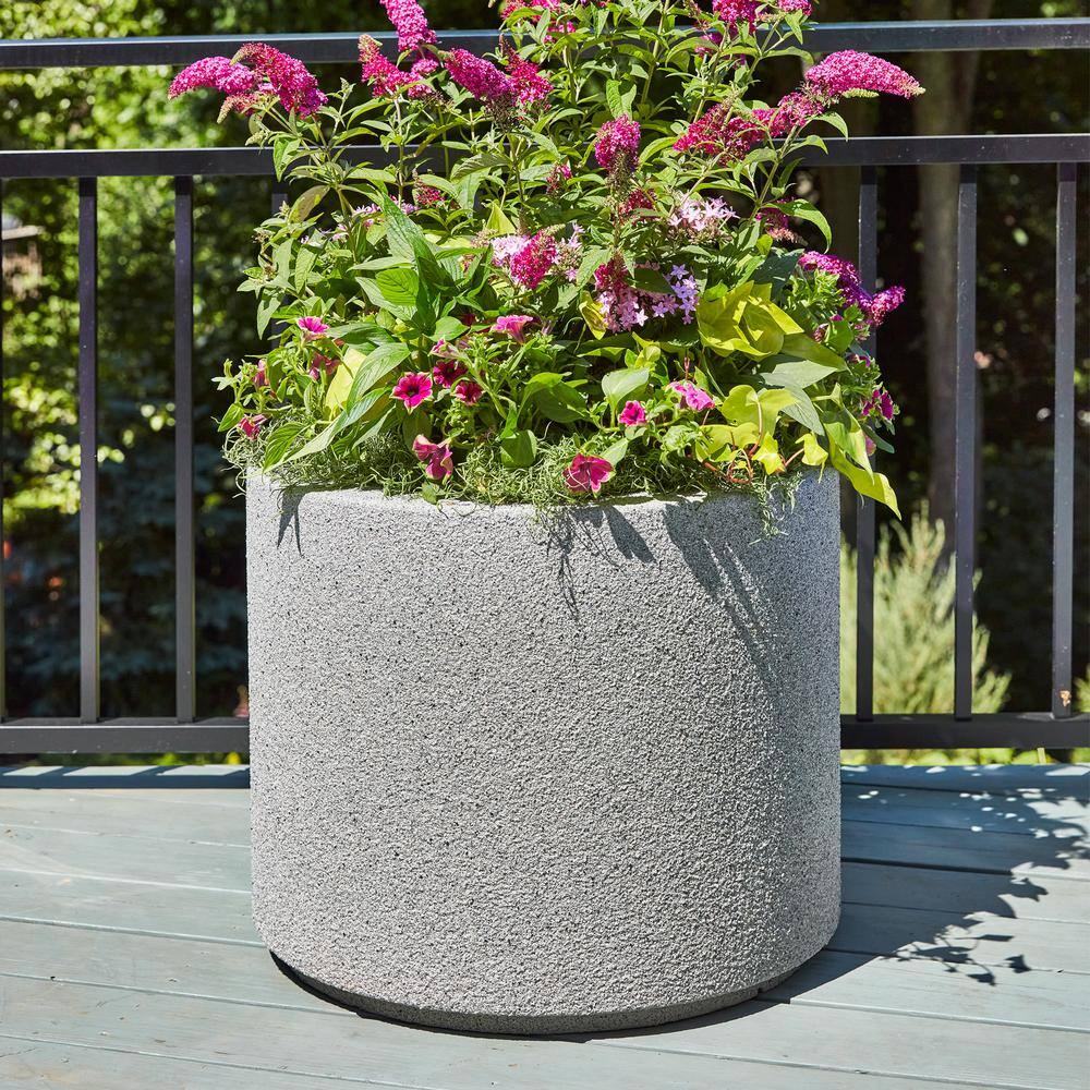 Baja 23" Sandstone Granite Modern Round Outdoor Planter
