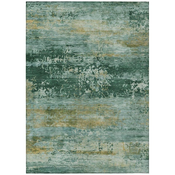 Chantille Machine Washable Indoor/Outdoor Abstract ACN2146 Green 8 ft. x 10 ft. Area Rug