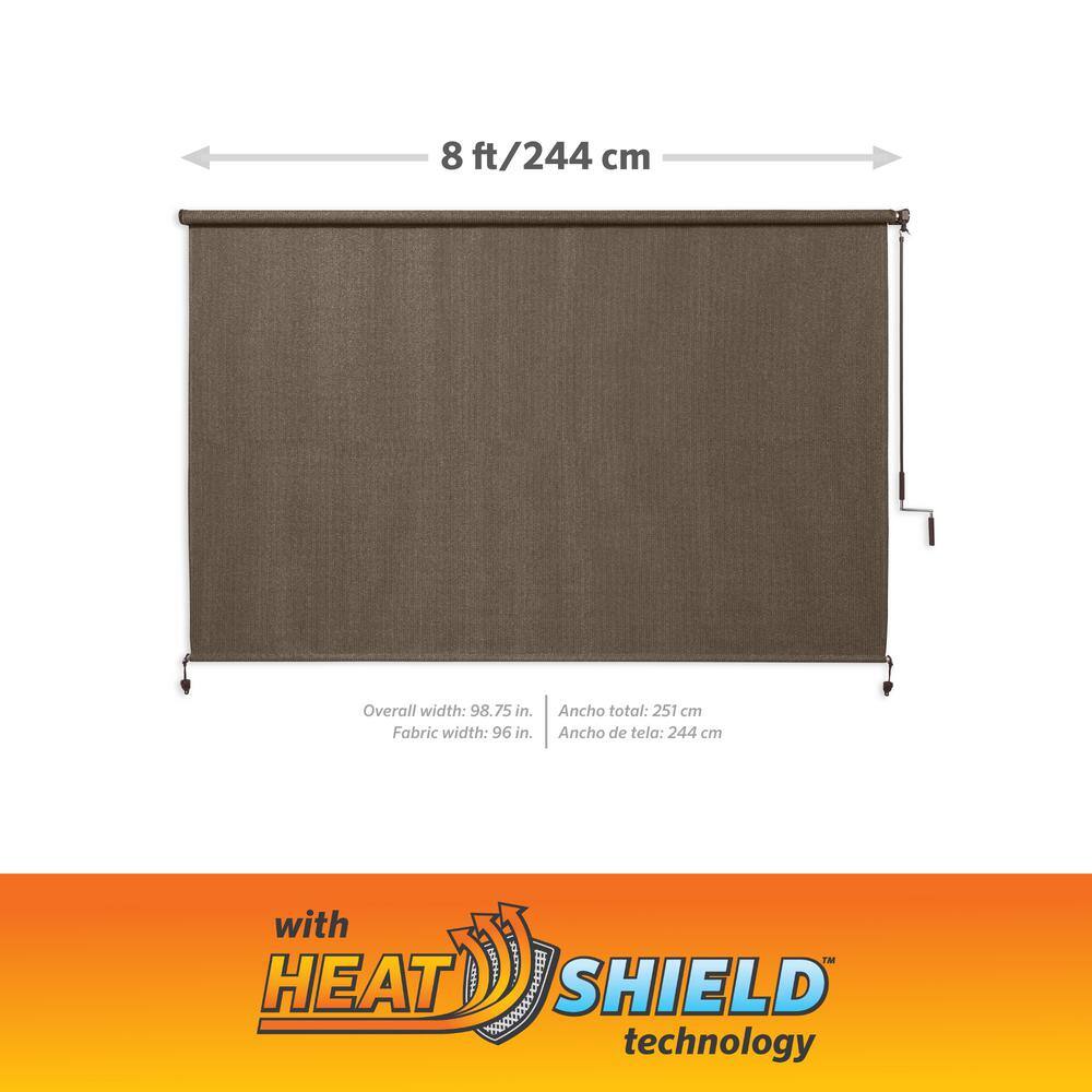 Coolaroo Chocolate Cordless 95 UV Block Fade Resistant Fabric with