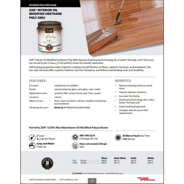 Varathane 1 Gal. Clear Gloss Water-Based Interior Polyurethane 200031 - The  Home Depot