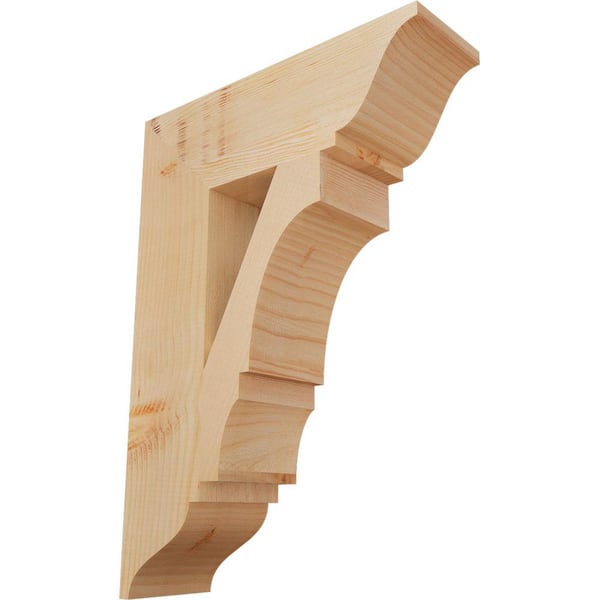 Ekena Millwork 5.5 in. x 28 in. x 20 in. Douglas Fir Balboa Traditional Smooth Bracket