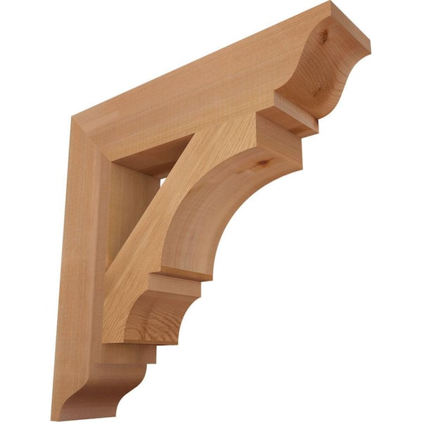 3.5 in. x 18 in. x 18 in. Western Red Cedar Balboa Traditional Smooth Bracket