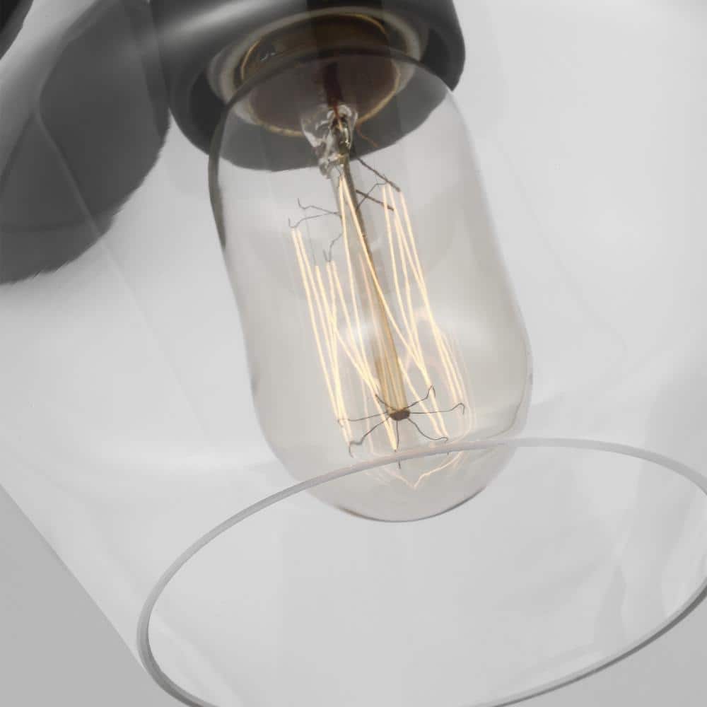Midnight Black Industrial Farmhouse 1-Light Bath Vanity Pendant