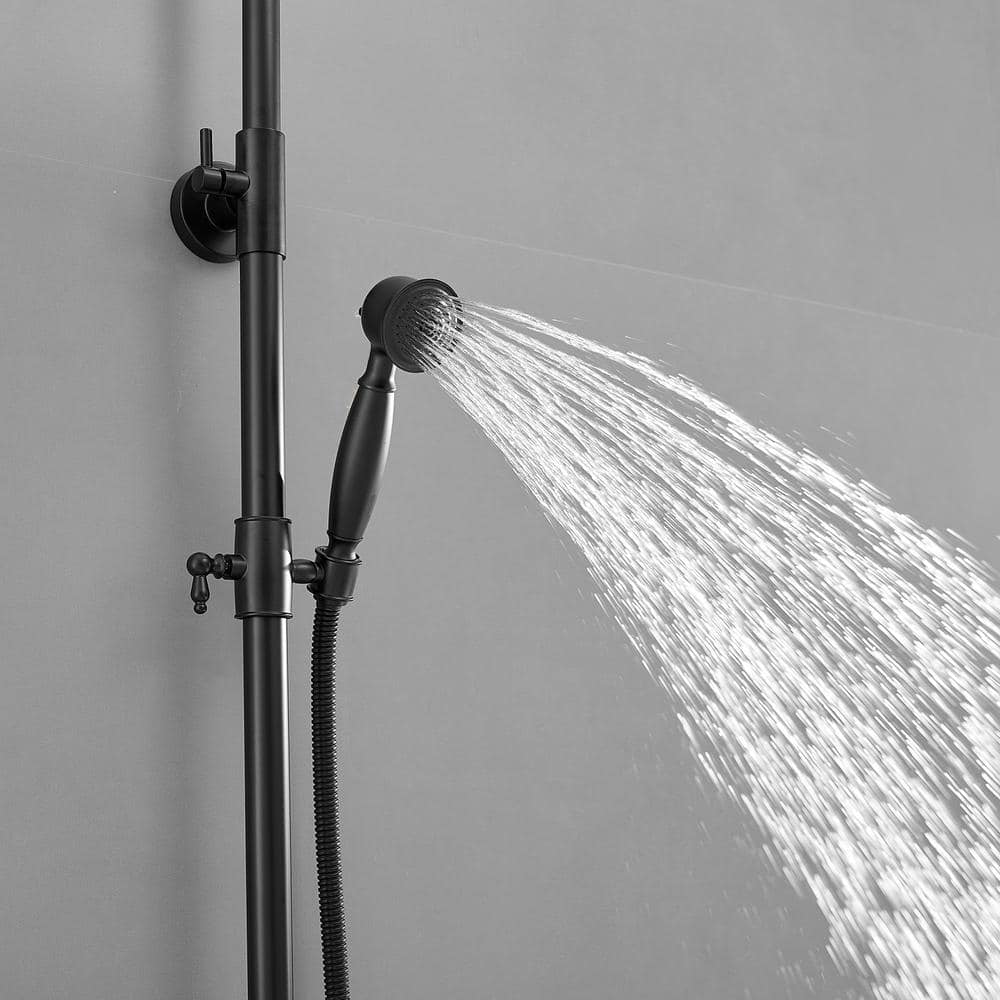 Matte Black Adjustable Rain Shower System with Handheld