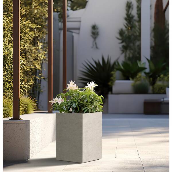 Sapcrete Modern 16 in. High Large Tall Elongated Square Pale Yellow Outdoor  Cement Planter Plant Pots SA007B0F-3 - The Home Depot