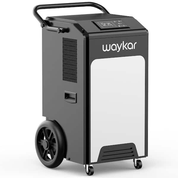 waykar 250 pt. 8,000 sq. ft. Bucketless Commercial Industrial Dehumidifier in Black with Pump and Drain Hose for Basement