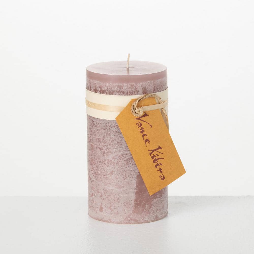 Vance Kitira 6 in. Rustic Mauve Timber Pillar Candle Vance Kitira 6 in. Rustic Mauve Timber Pillar Candle