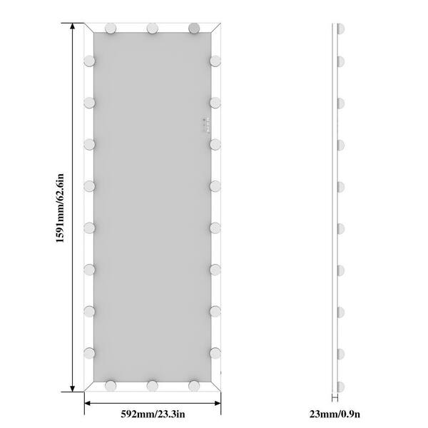 Modern 23.3 in. W x 62.6 in. H Rectangular Pink Metal Frame Wall