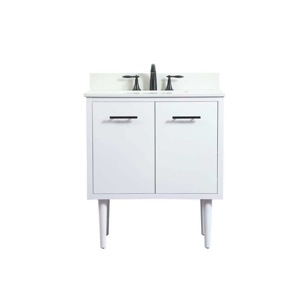 Simply Living 30 in. W x 19 in. D x 33.5 in. H Bath Vanity in White with Iv