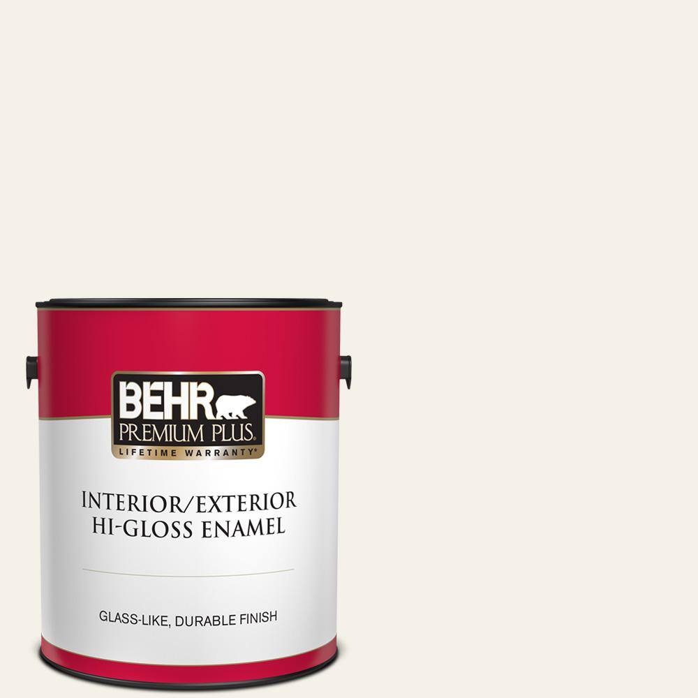 BEHR PREMIUM PLUS 1 gal. T1617 Ivory Keys HiGloss Interior/Exterior