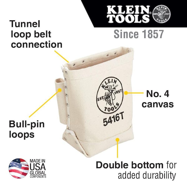 Klein Tools in. Canvas Bull-Pin and Bolt Bag 5416T The Home Depot