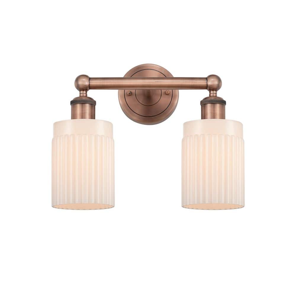 Hadley 13.5 in. 2-Light Antique Copper Vanity Light with Glass Shade price history on PriceWatchPro