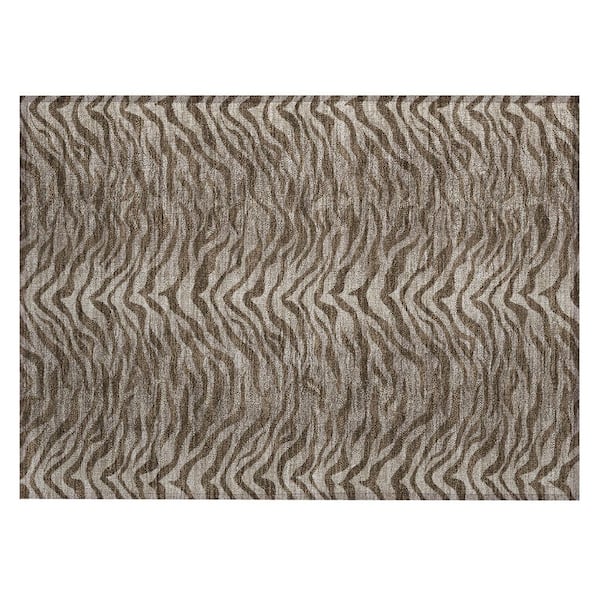 Chantille Machine Washable Indoor/Outdoor Abstract ACN2925 Chocolate 3 ft. x 4 ft. Area Rug