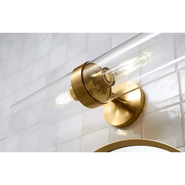 KOHLER Purist 2 Light XL Vibrant Brushed Bronze Indoor Bathroom Vanity Light Fixture, UL Listed
