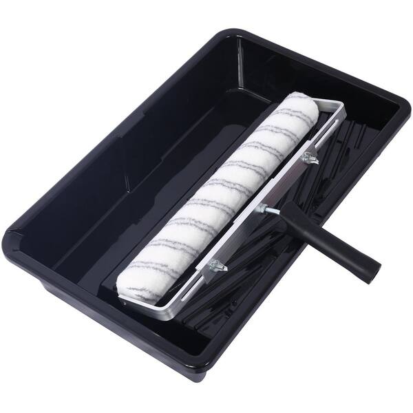 5pcs 18 in. Paint Roller Kit, Tray Microfiber Paint Roller Sleeves, Adjustable Aluminum Frame, Sprayer Shedless Covers