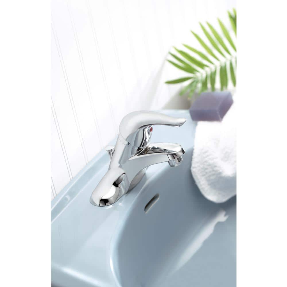 Chrome Centerset Single-Handle Bathroom Faucet with Diverter
