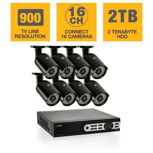 Q-SEE 16-Channel 960H 2TB Surveillance System with (8) 900TVL Camera 100 ft. Night Vision