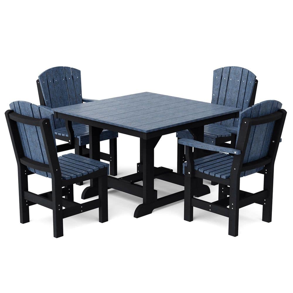 Heritage 5-Piece Patriot Blue and Black HDPE Plastic Outdoor Patio Dining Set price history on PriceWatchPro