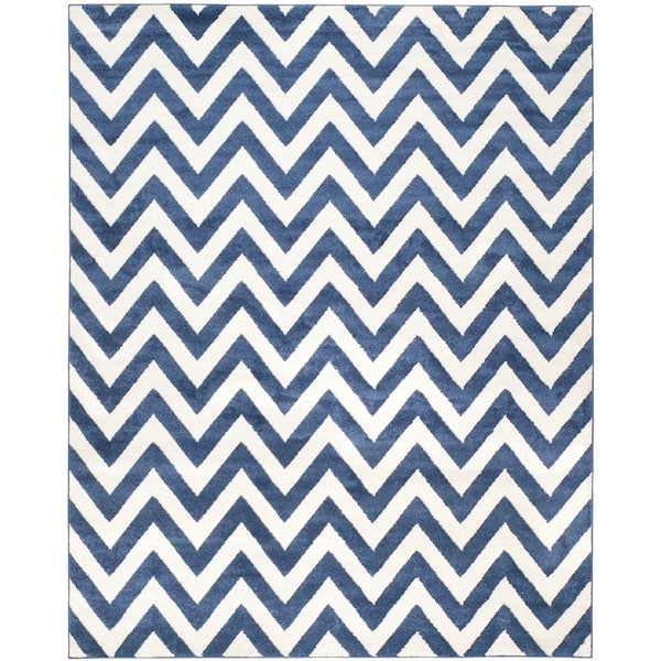 SAFAVIEH Amherst Navy/Beige 8 ft. x 10 ft. Geometric Chevron Area Rug