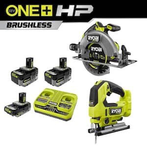 ONE+ 18V HP Kit w/(2) 4.0Ah, 2.0Ah Battery, 2-Port Charger, ONE+ Brushless 7-1/4" Circular Saw & ONE+ Brushless Jig Saw