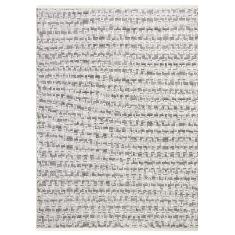 Neutral Geo Rug TOWN & COUNTRY LIVING Luxe Tretta Modern Geo Grey 6 ft. x 9 ft. Area ...