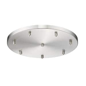 Multi Point Canopy 18 in. 7-Light Brushed Nickel Round Ceiling Plate