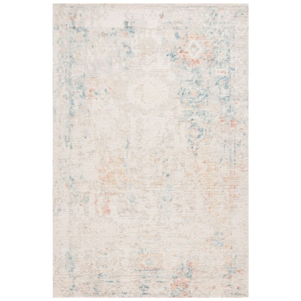 Tribeca 6 ft. x 9 ft. Blue/Rust Distressed Ornate Area Rug