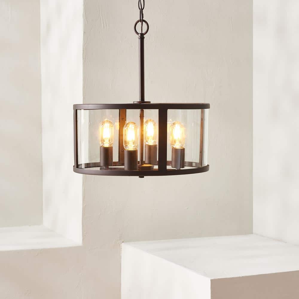 Luminous Globe 4-Light LED Pendant with Clear Glass Shade