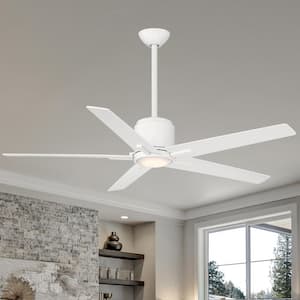 Savinci 54 in. LED Indoor Flat White Ceiling Fan with Remote