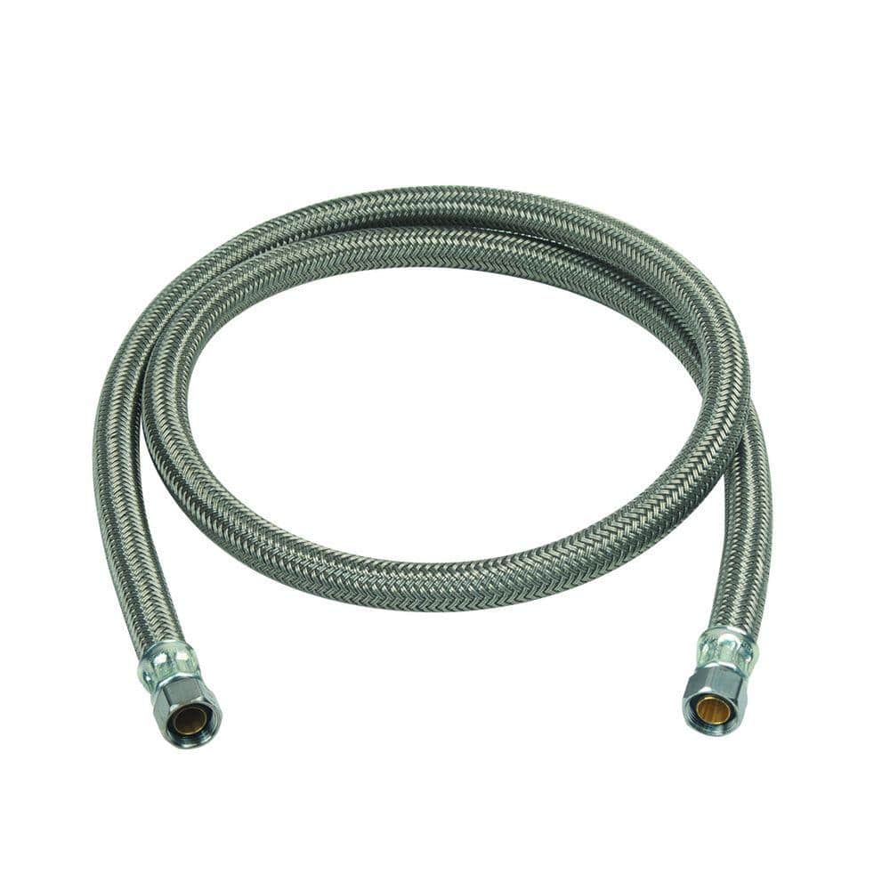 PLS1-20DW-F BRASSCRAFT MANUFACTURING 3/8 x 3/8 CompressionxCompression  20 L Braided Stainless Steel Wire/Reinforced PVC Inner Hose Tubing  Flexible Dishwasher Water Connector