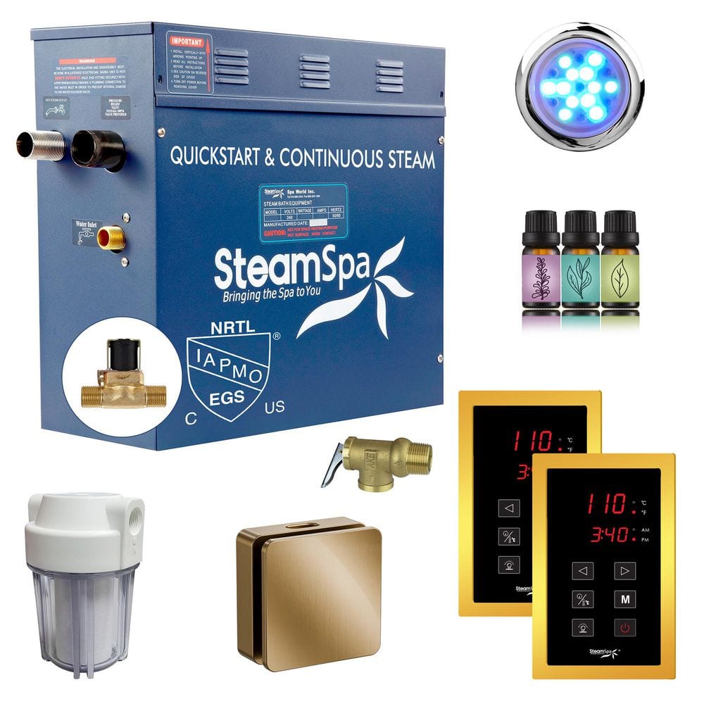 Royal Series 4500-Watt Steam Generator with Continuous Steam, Dual Easy Touch Control Pads, Filter in Gold