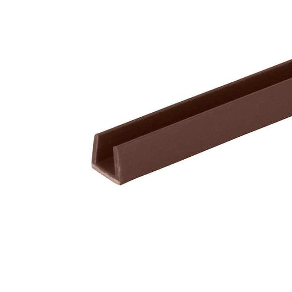 Outwater 9/32 in. D x 1/4 in. W x 72 in. L Brown Styrene Plastic U-Channel Moulding Fits 1/4 in. Board, (18-Pack)