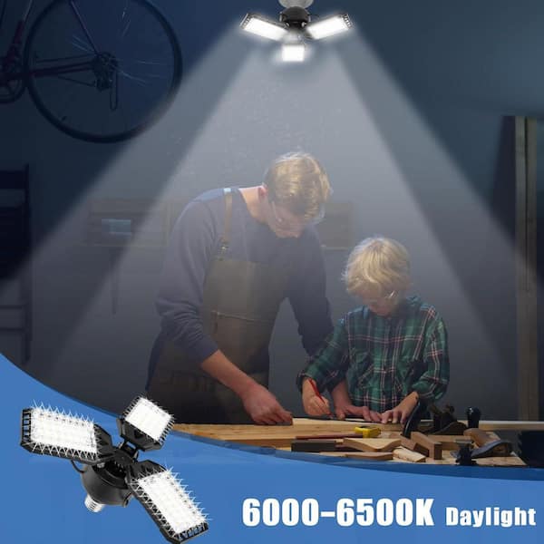 Lukyamzn 80-Watt 8000 Lumen LED Garage Shop Ceiling Lights 6500K