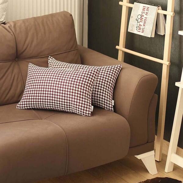 Set Of 2 Red Houndstooth Pillow Covers Set Of 2 Red Houndstooth Pillow Covers