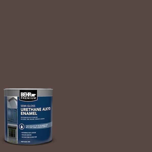 BEHR PREMIUM 1 qt. #780B-7 Bison Brown Semi-Gloss Enamel Urethane Alkyd Interior/Exterior Paint