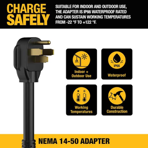 NEMA 14-50 Adapter 32 Amp/240-Volt Compatible 32 Amp Portable EV Charger, High Power Connector, Easy Connect