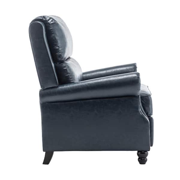 Uixe Luxury Navy Blue PU Leather Nailhead Trim Upholstered