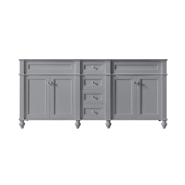 Exclusive Heritage Margaux 72 in. W x 22 in. D x 34.2 in. H Bath Vanity Cabinet Only in Taupe Grey